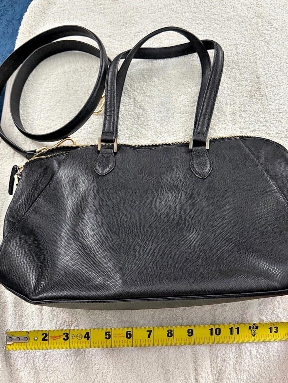 ZENDRA Black Shoulder Bag Gold-Tone Hardware